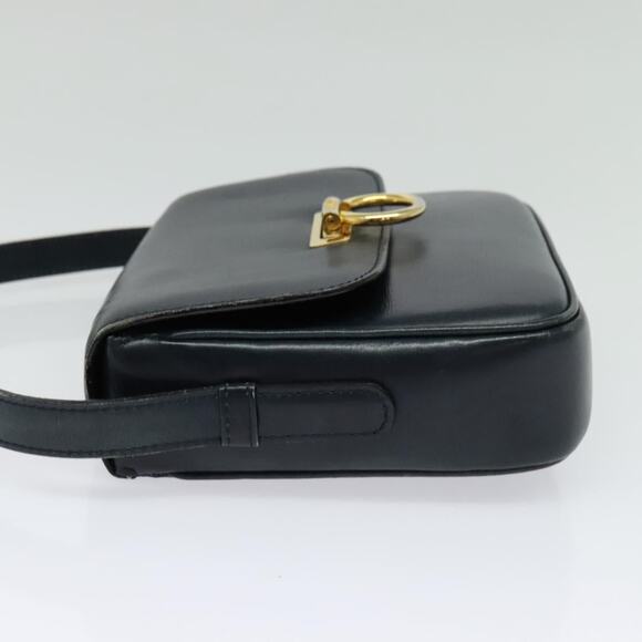 CELINE Shoulder Bag Leather Navy Gold - Picture 4 of 12